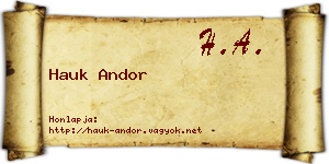 Hauk Andor névjegykártya