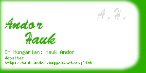 andor hauk business card